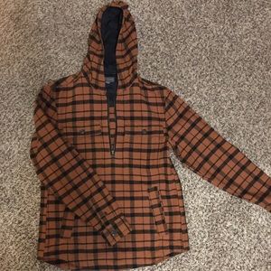 L.L Bean plaid half zip hoodie